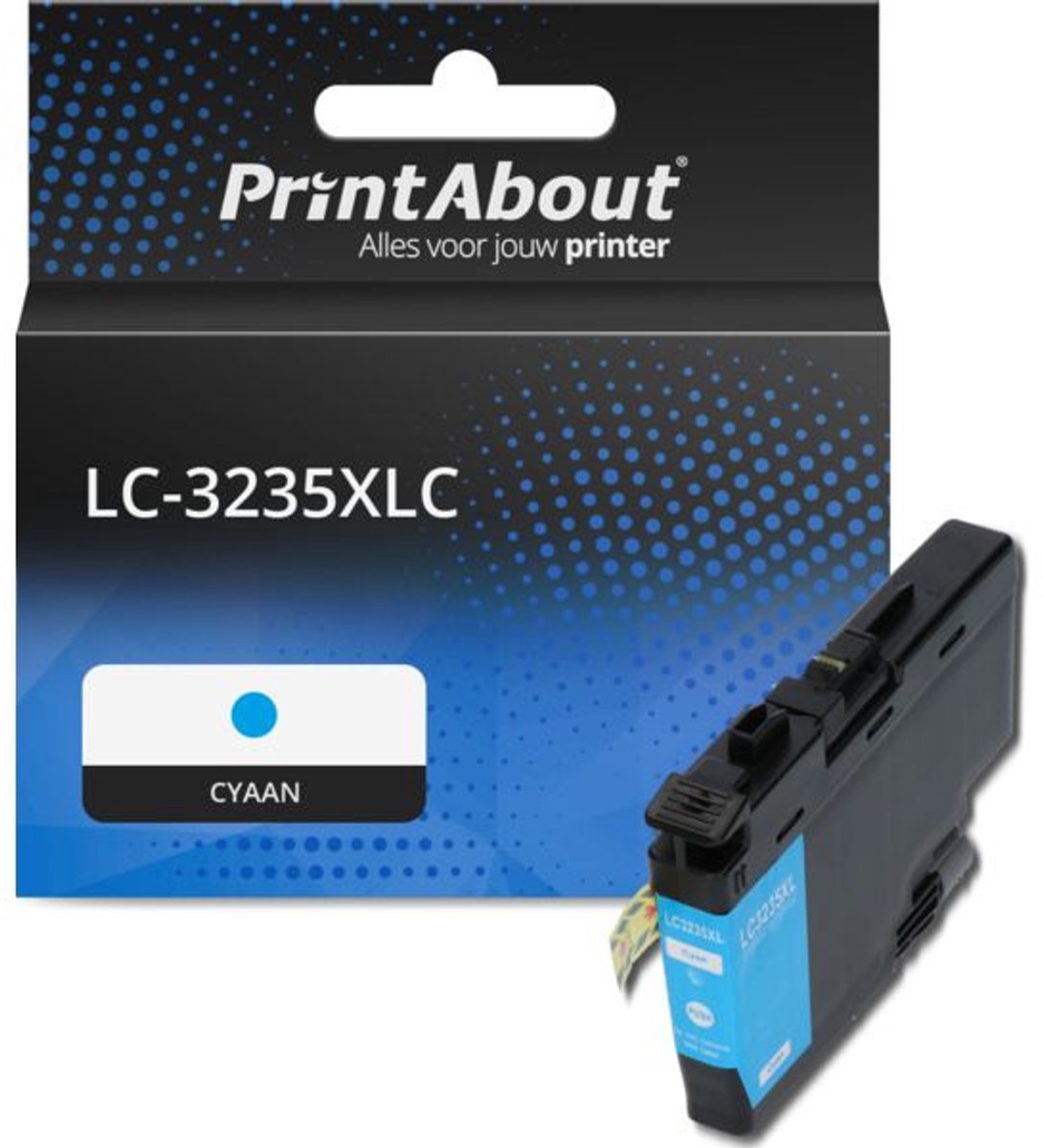 PrintAbout Huismerk Brother LC-3235XLC Inktcartridge Cyaan Hoge capaciteit