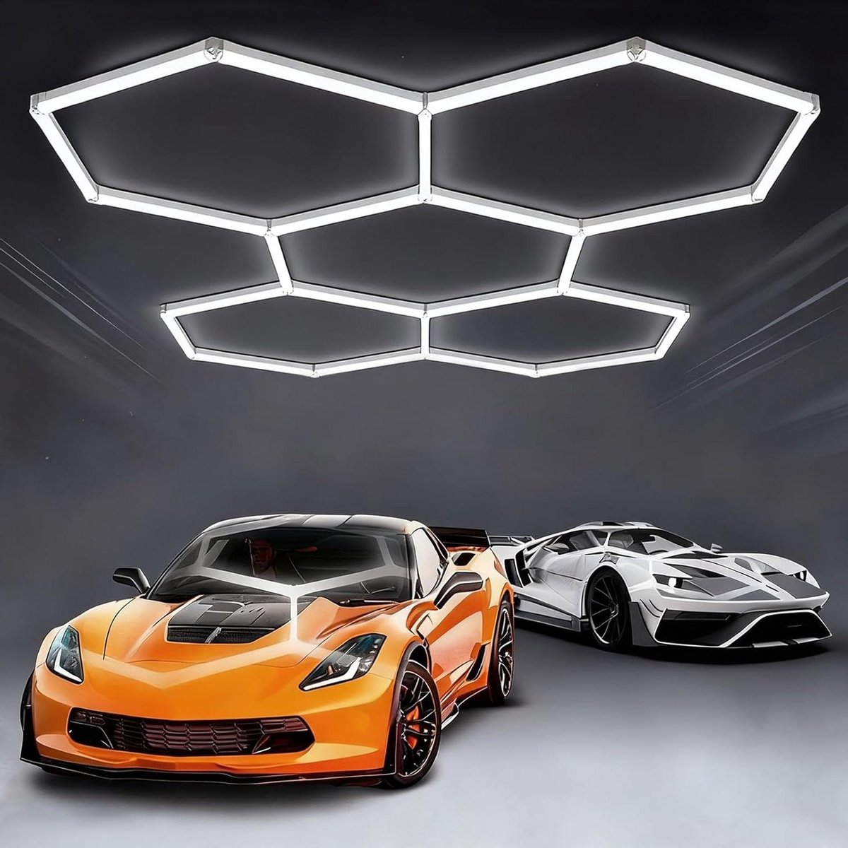 Hexagon LED Lamp - Interconnectable Daglicht - Werkplaats Verlichting - Wider Tube Design - 5 HEX - Wit