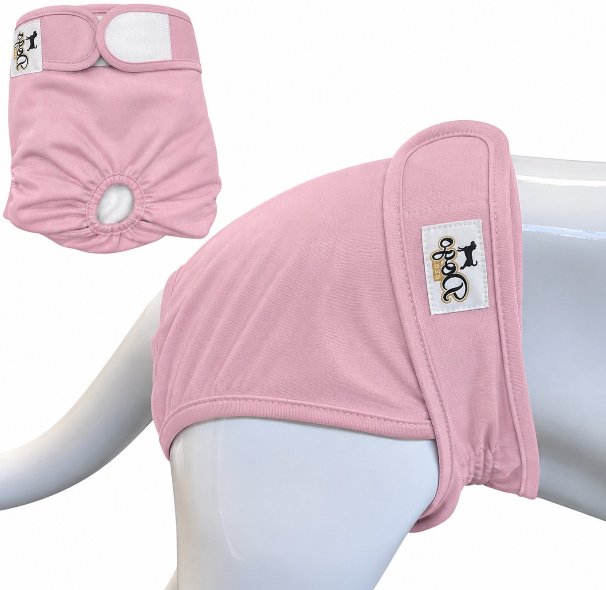 Dogs&Co® Loopsheidbroekje Licht Roze- Maat L - Katoen & Mesh Stretchy met Klittenband - Hondenluier - Loopsheidbroekje hond - Honden - Incontinentiebroekjes