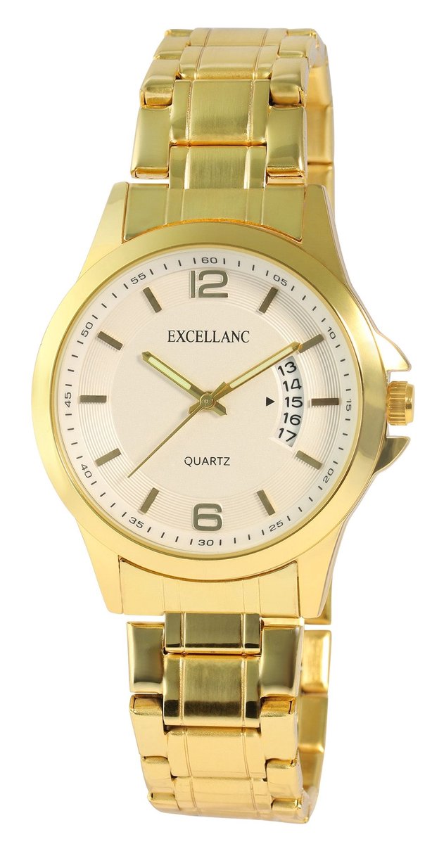 EXCELLANC Herenhorloge metaal Datumsweergave