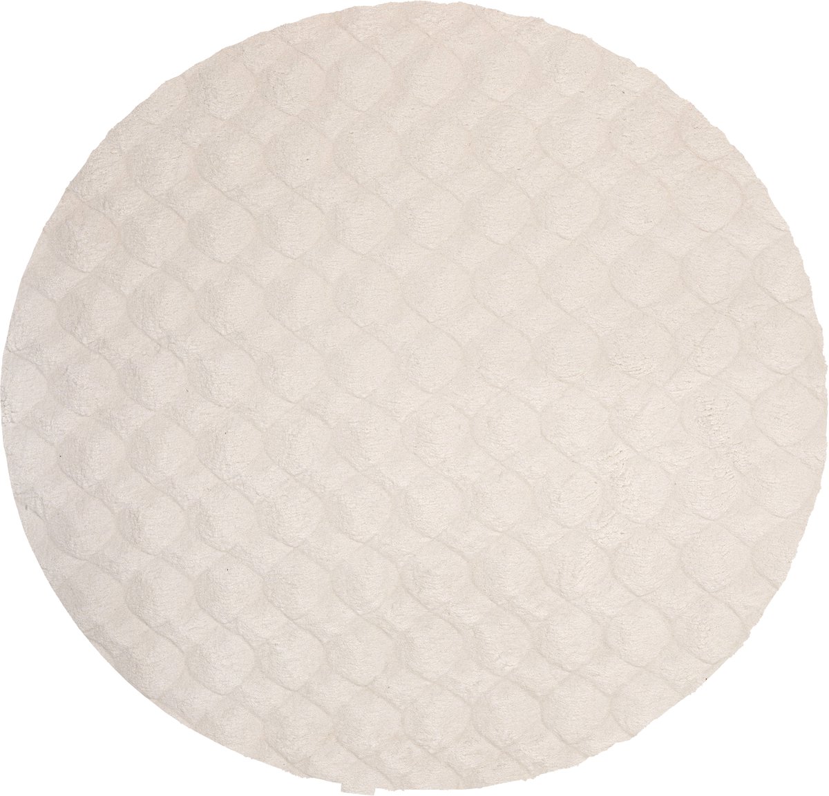 Rond vloerkleed Diamond Cut 800 crème – Ø 200 cm – 100% polyester, machinegeweven