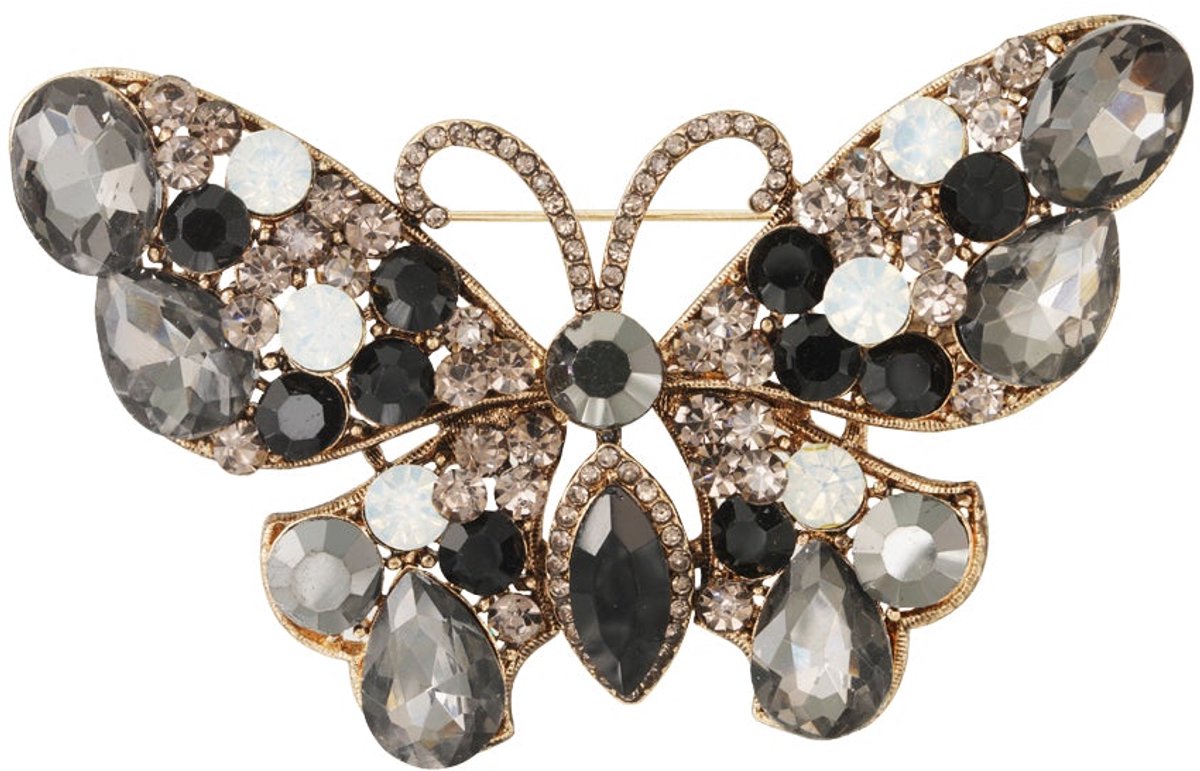Vlinder broche - Zwart