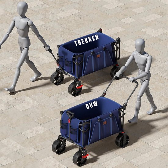 QUOVO® Bolderkar Opvouwbaar Luchtbanden - Bolderkar - Bolderkar Opvouwbaar - Blauw - 108cm x 53cm x 108cm van Quovo — afbeelding 2