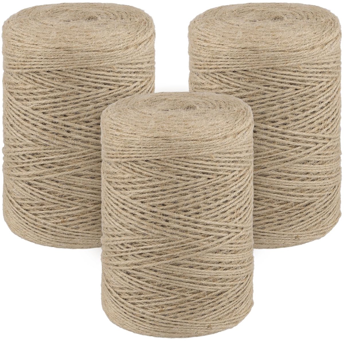 Cosensi- Jute Koord 2 mm - 3-delige Set 500 m - Knutselkoord - Pakketkoord - Tuin - Weerbestendig - Jute Garen