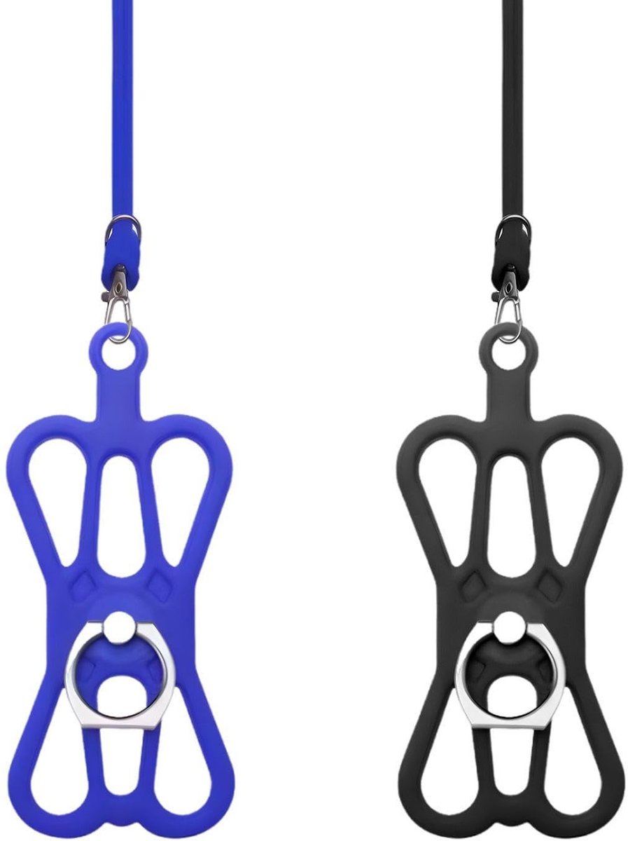 Byshayne- Telefoonkoord Universeel - Set van 2 - Elastisch - Telefoonhanger - Nekhouder - Zacht en Comfortabel - 425 mm Touwlengte