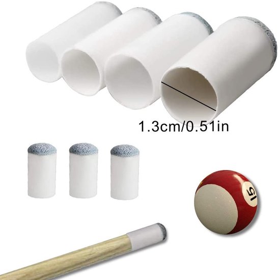 ZEYNOMAX- Biljartkeu-punten 20 stuks - Vervangende Slip-on - Snookerkeu - Tafelaccessoires - Duurzaam - Hoogwaardige Kunststof/Lederen - Biljartpunten van Zeynomax — afbeelding 4
