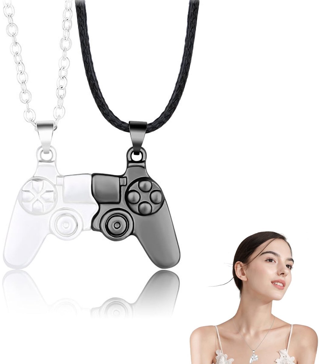 MTTproducts- Halsketting voor Dames - Magnetische Halsketting - Gamecontroller Hanger - Vriendschap/Huwelijksgeschenk - Hoogwaardige Legering - Comfortabel Draagbaar - Sieraad