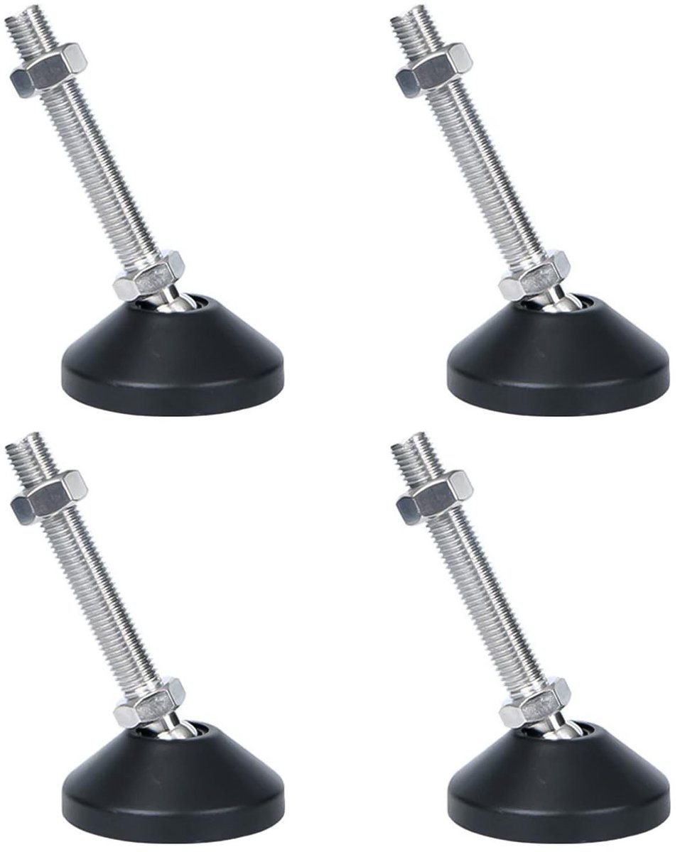 Dailygoods- Nivelleringsvoeten - Instelbare Draadnivellering - Antislip Meubelnivellering - Krachtige Machine-Nivelleringspoten - 360 Graden Draaibare Kogelkop - Hoogte Verstelbaar 60-90 Graden - Meubelpoten