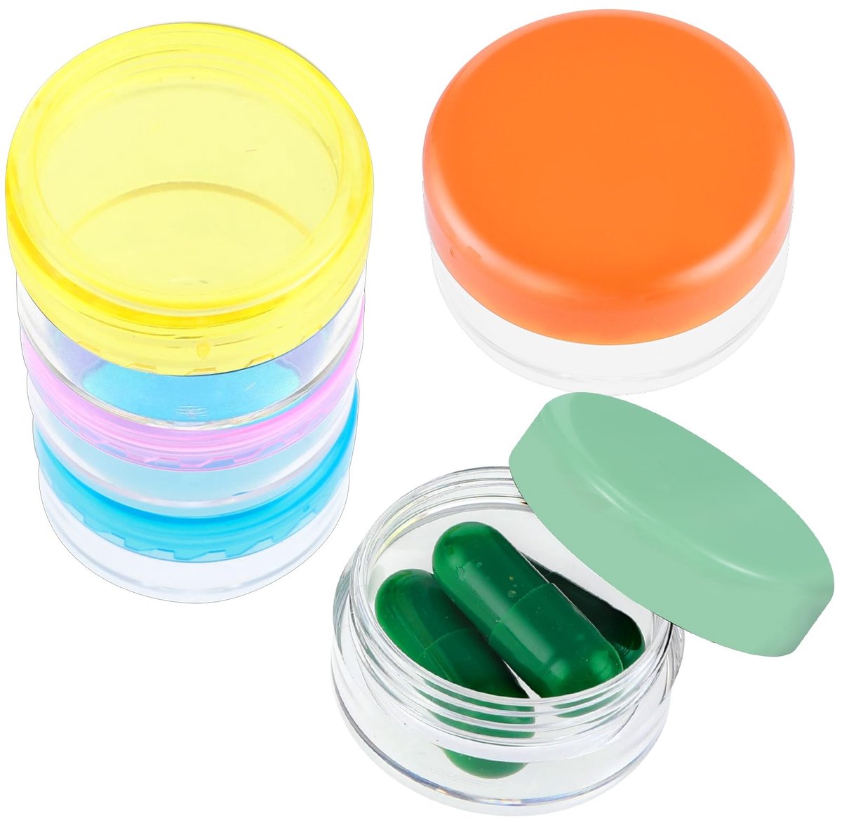Dailygoods- Pillenorganisator Draagbaar - 5 Stuks - Mini-Pillencontainer - Geen BPA - Afdichtingsfunctie - Multifunctioneel Opberggereedschap