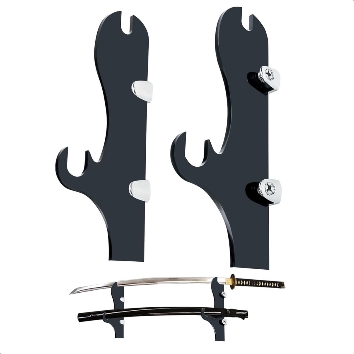 Zwart Wandrek voor Katana en Zwaarden - Decoratieve Swordholder voor Thuis en Verzamelinge