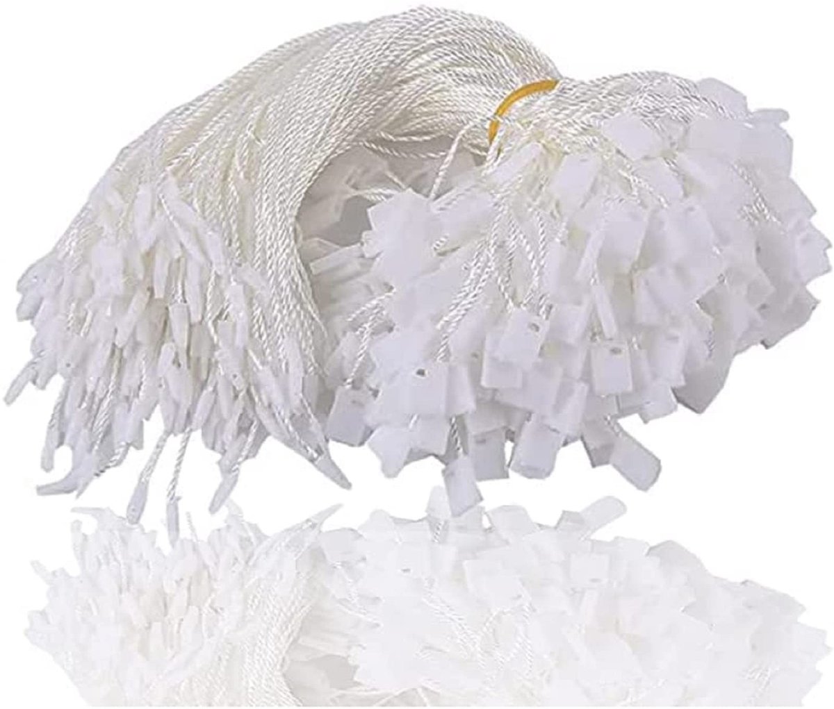 Dailygoods- Labeltouw 1000 Stuks - Katoen/nylon - Hangers/etiketten - Veiligheidshanger - Duurzaam - Witte kleur - Etikethanger
