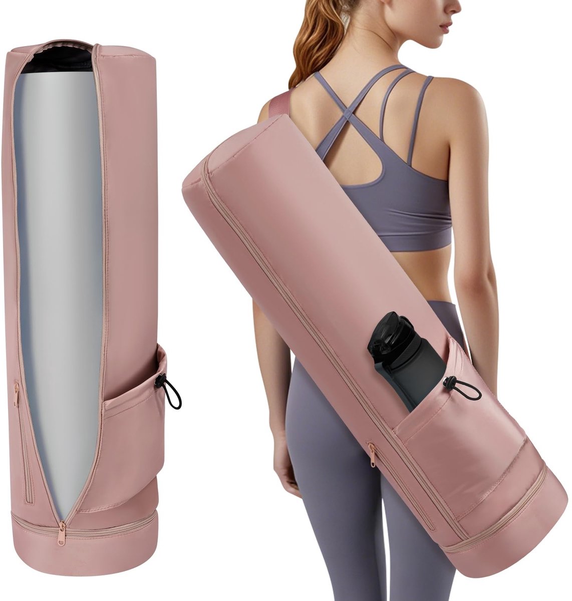 Dailygoods- Yogatas waterdicht - Sporttas dames - Verstelbare schouderriem - Vak voor nat - Flessenvak - 75 x 19 cm