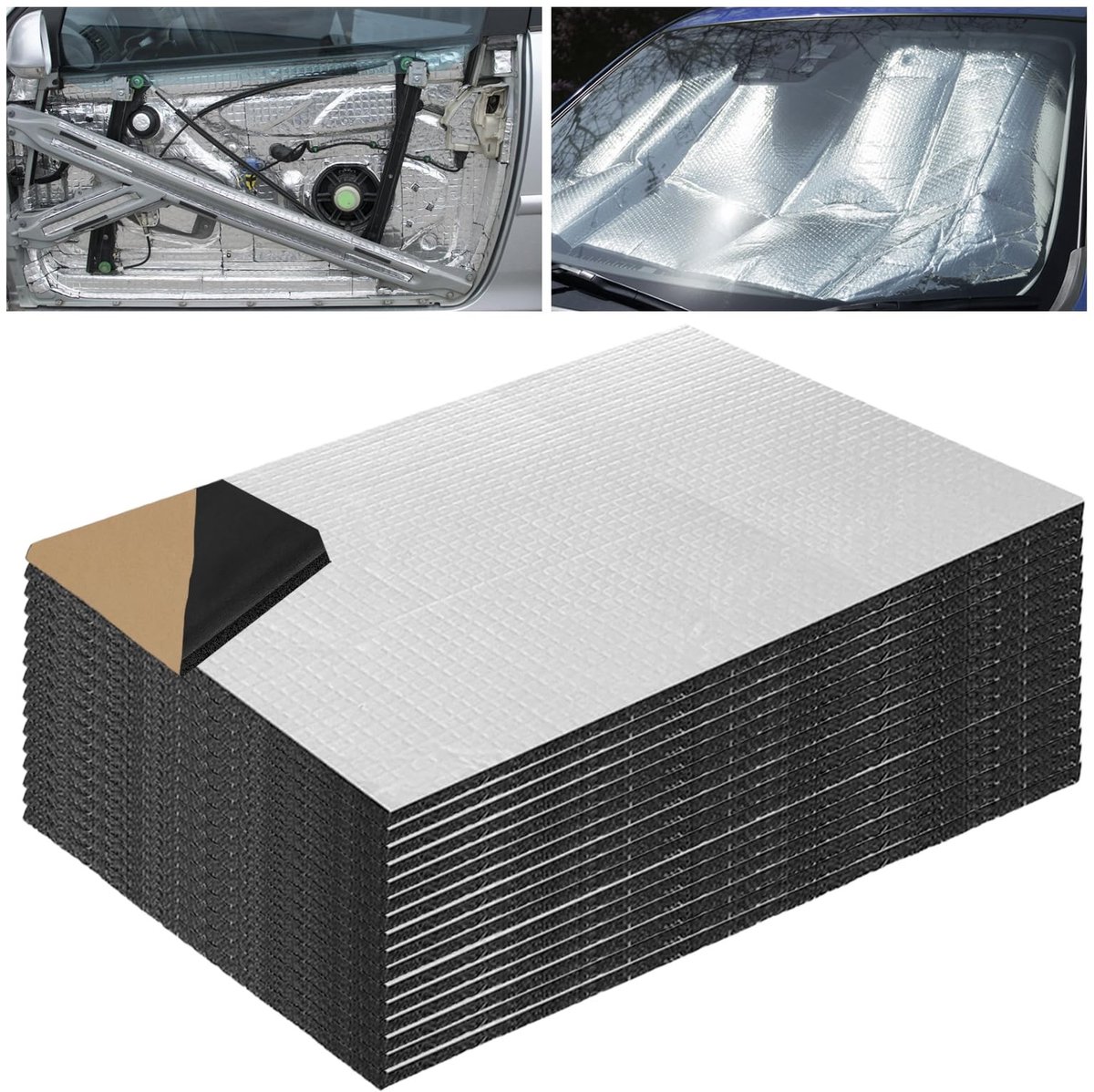 Dailygoods- Geluidsisolatiemateriaal 15 Stuks - Geluidsisolatie - Zelfklevend - Vochtbestendig - Geluidsdemper - Auto Isolatie - 400 x 250 mm