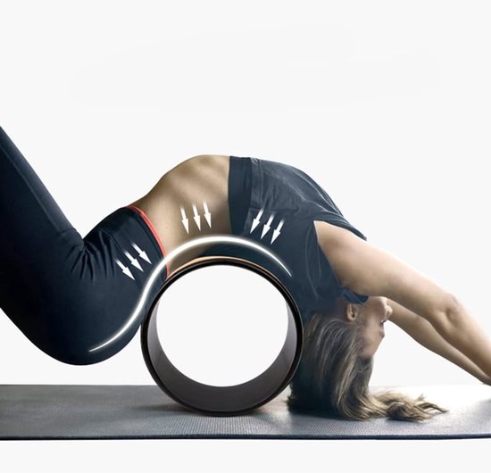 Yoga Wiel - Pilates Cirkel - Rug Training - Natuurlijk Kurken Oppervlak - 32 cm - Houtkleur — afbeelding 3