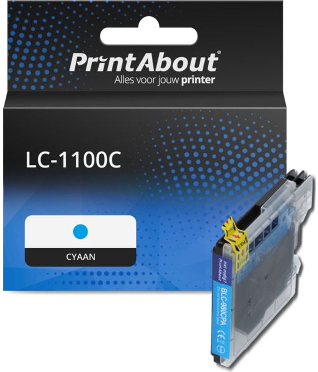 PrintAbout huismerk Inktcartridge LC-1100C Cyaan geschikt voor Brother