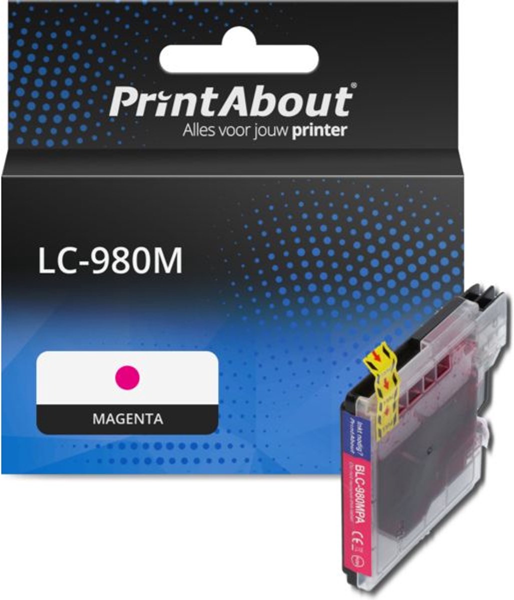 PrintAbout huismerk Inktcartridge LC-980M Magenta geschikt voor Brother