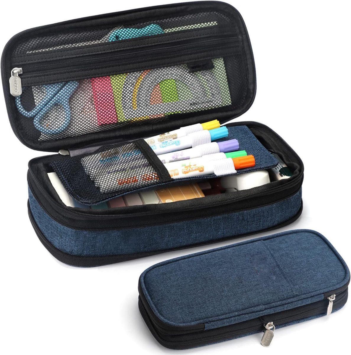 VHV - Pennenetui - Etui school - Pennenzak groot - Grote pen pouch - Etui met rits - Schrijfwaren tas - Pennenmap organizer - Opbergetui schrijfwaren - Voor kantoor - Voor college - Voor school