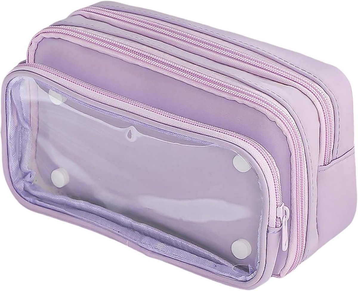 VHV - Pennenetui - Etui school - Pennenzak groot - Etui met 3 vakken - Waterbestendig etui - Grote pennenmap - School organizer - Pennenzak met rits - Voor school - Voor kantoor - Voor studenten