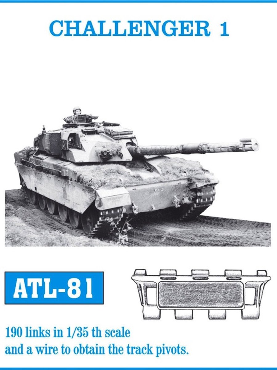Friul ATL-81 - Challenger 1 - Metalen Rupsbanden 1:35 - Volledig Zelf Te Monteren