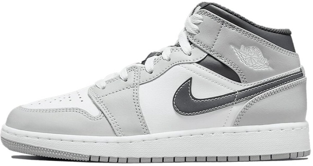 Nike Air Jordan 1 Mid (GS), Light Smoke Grey Anthracite, 554725-078, EUR 40
