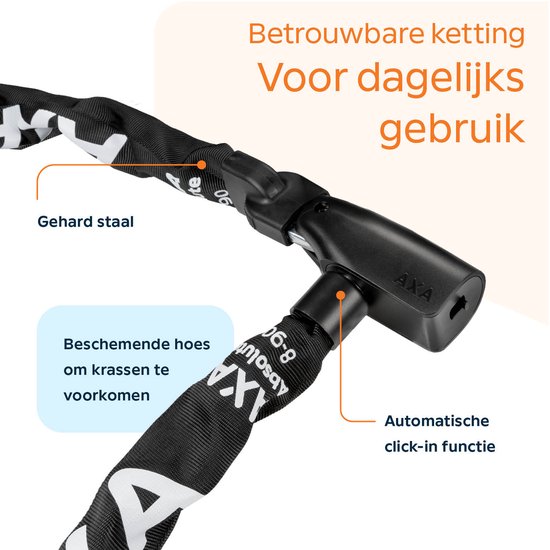 AXA Absolute 8 Kettingslot - Slot voor Fietsen - 90 cm - 8 mm - Zwart van AXA — afbeelding 4