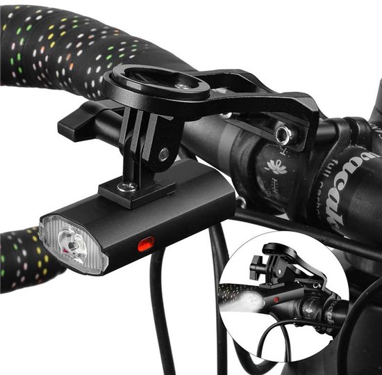 West Biking LED Voorlamp - Achterlamp - Fietslamp - GoPro-houder - Garmin Bryton fietscomputer - 300 Lumen - Oplaadbaar-zwart WEST BIKING — afbeelding 5