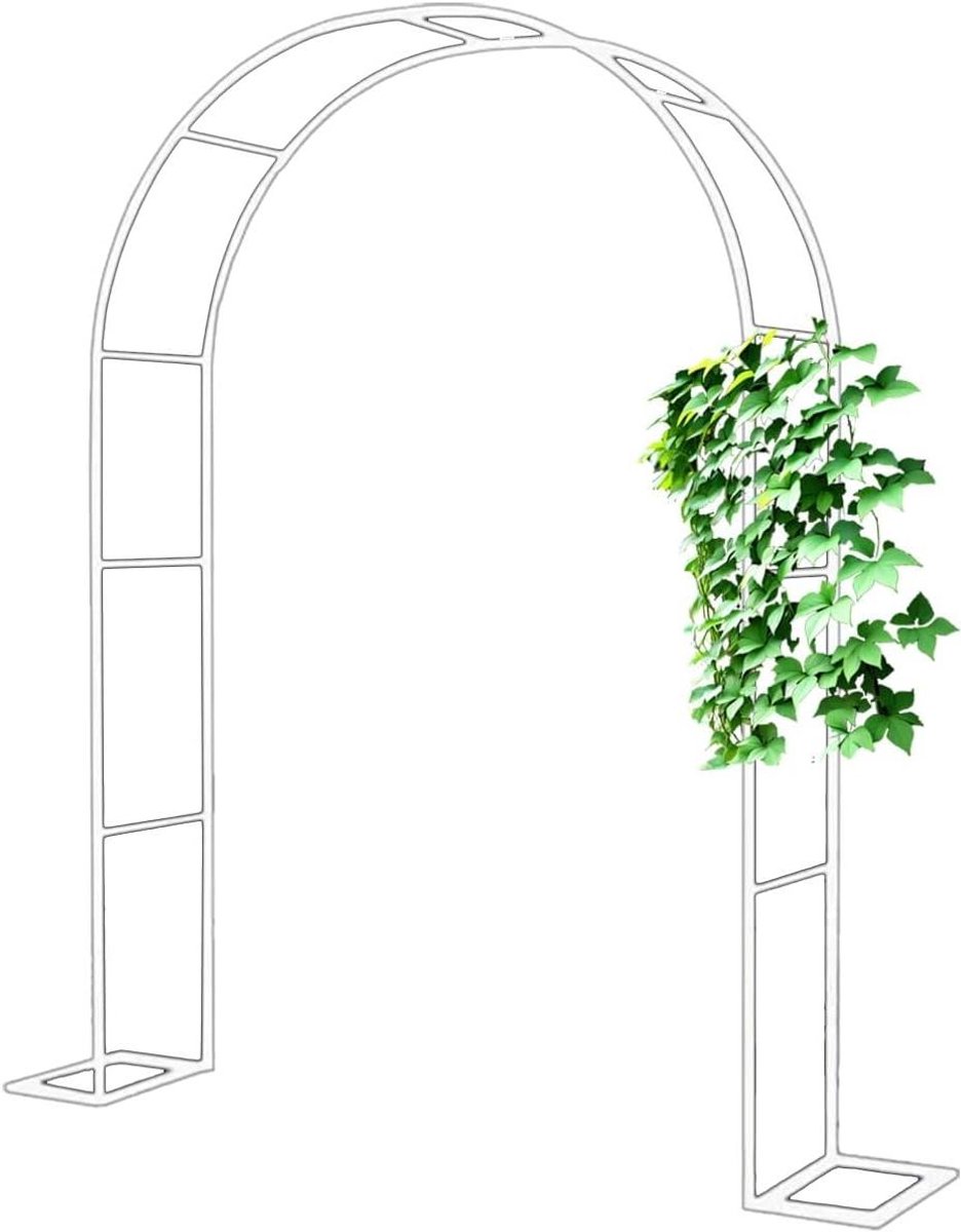 Rozenboog Klimhulp - Tuinboog Prieel - Planten Ondersteunen - Versterkt Tuinschoon - 120x220x40cm - Wit