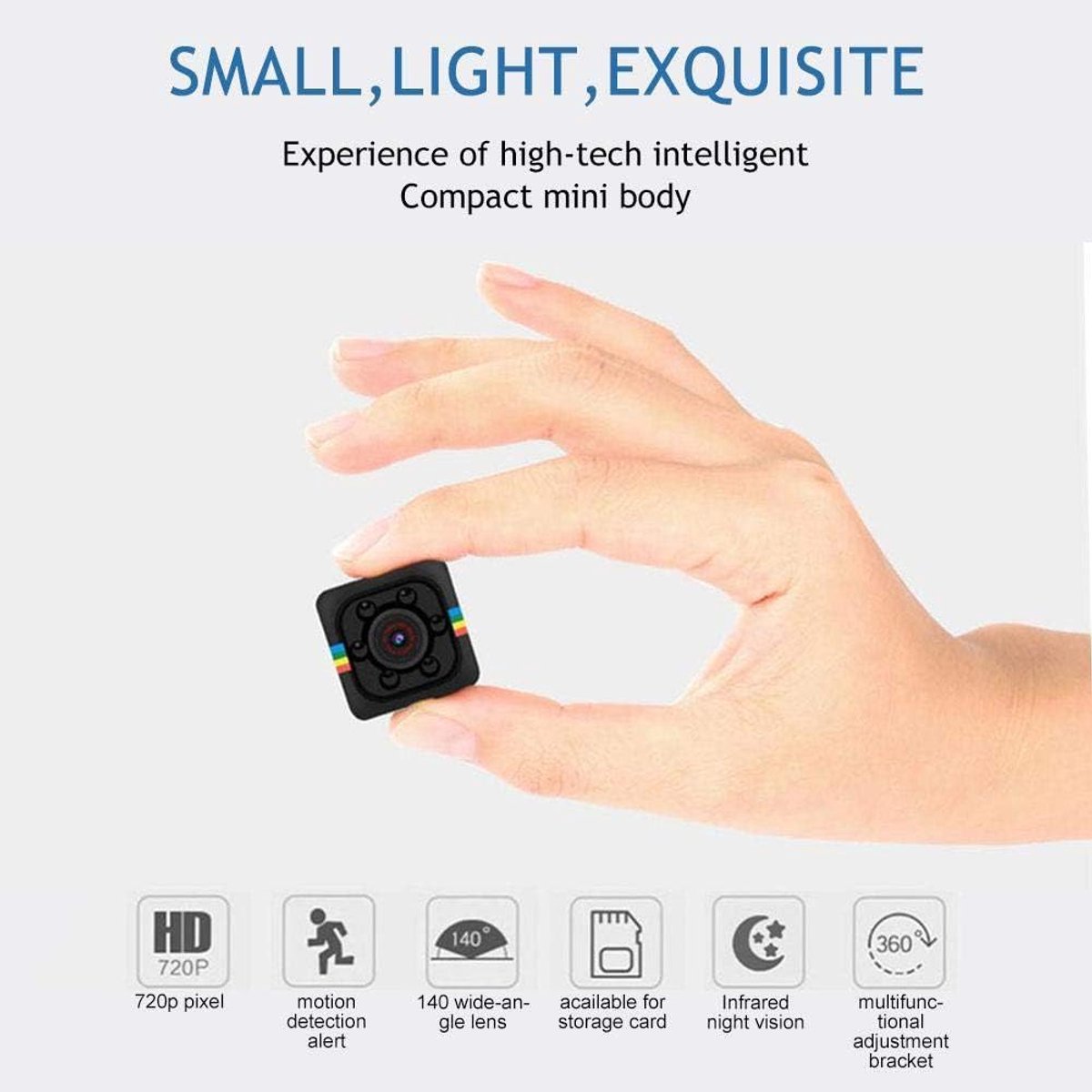 Mini Camera, Camera HD Audio- en Video-opname, Beveiligingscamera, Camera voor Kleine Honden, Nanny Cam, Babyfoon, Huisbeveiligingscamera, Nachtbewegingsdetectie (rood) – foto 2