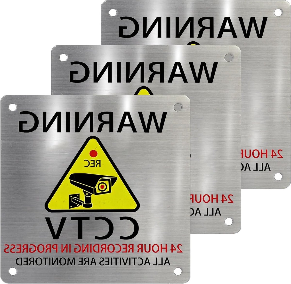 Videobewakingsplaat voor Privé Eigendom met Lijm en Geboorde Gaten - Waterdicht 24U Camera Panel voor Beveiliging en Toezicht