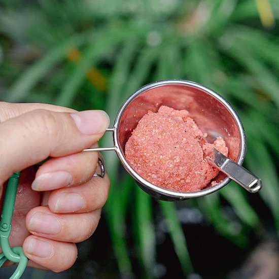 Bait Storage Bowl - Visvoer Bakje - Vissen en Kamperen - Roestvrij Staal - 50ml - Groen — afbeelding 4