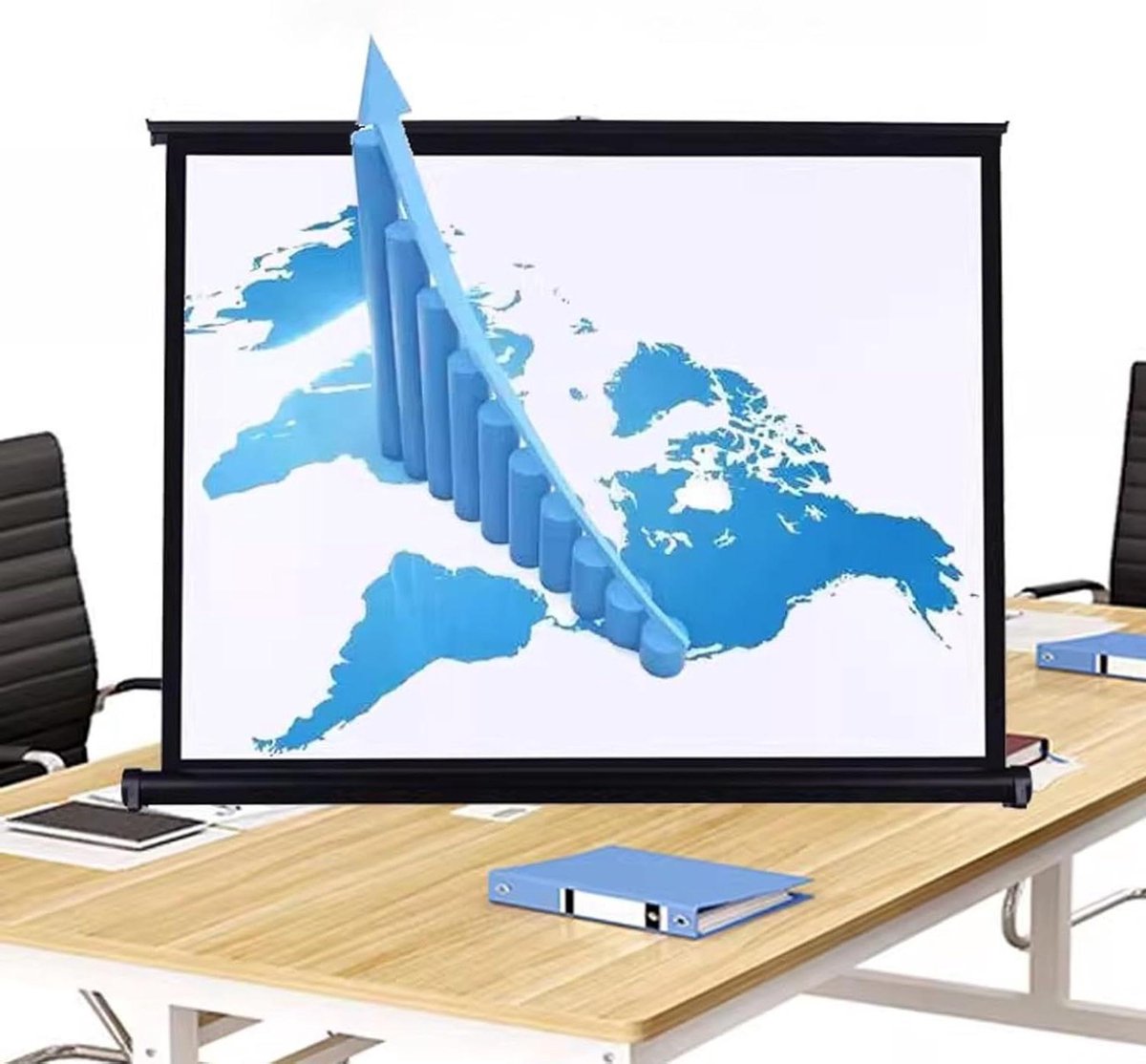 Draagbaar Projectiescherm - Vou screenscherm - Thuisbioscoop - Kreukvrij Glasvezel - 50 inch 4:3 - Wit