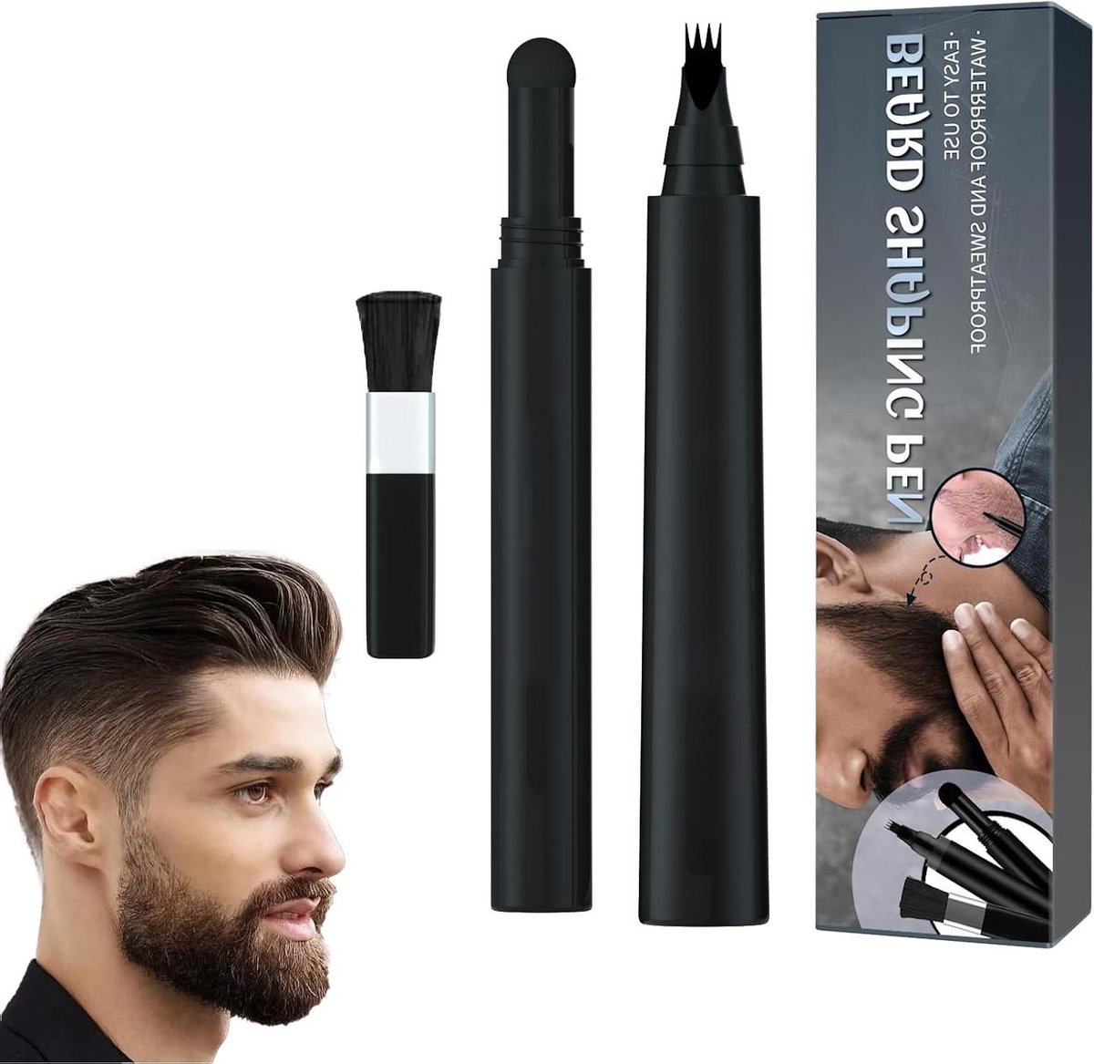Baardvulpen - Baardstift - Baard Definiëren - Vierpunts Punt - 30 g - Zwart