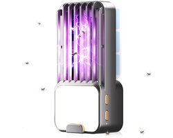 Multifunctionele Stekker Muggenlamp met 3-Stands Nachtlamp, Elektroshock Insectenvanger, Staand en Ophangbaar Ontwerp, UV-Licht Muggenverdelger voor Slaapkamer, Keuken en Woonkamer