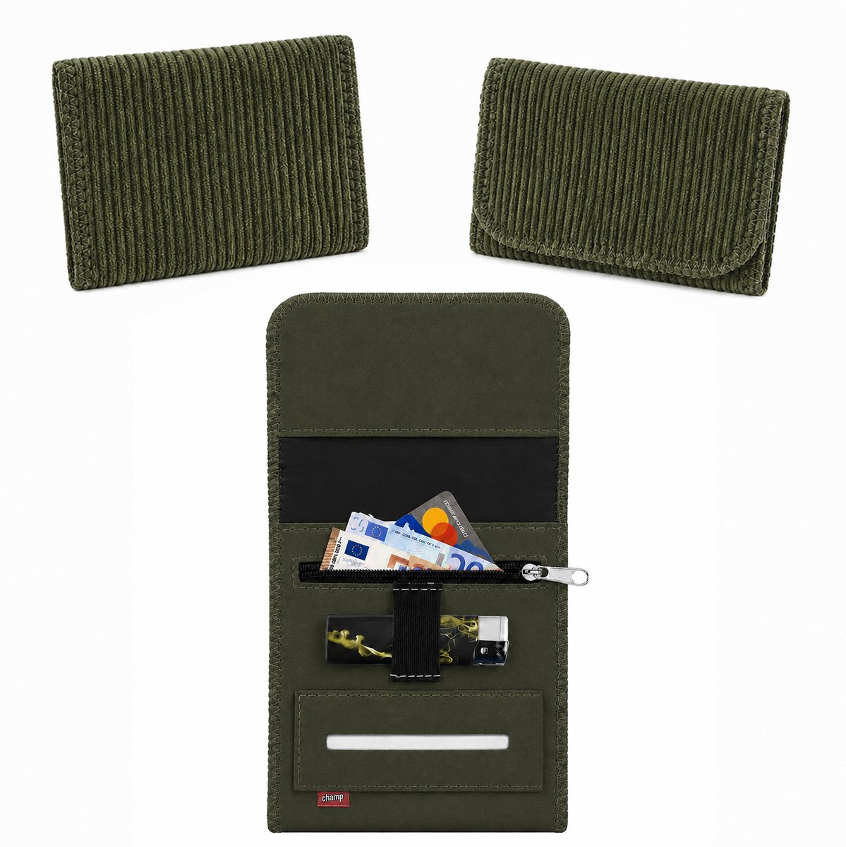 Champ Shag Etui - Tabak Etui - Ribstof - Medium - Groen