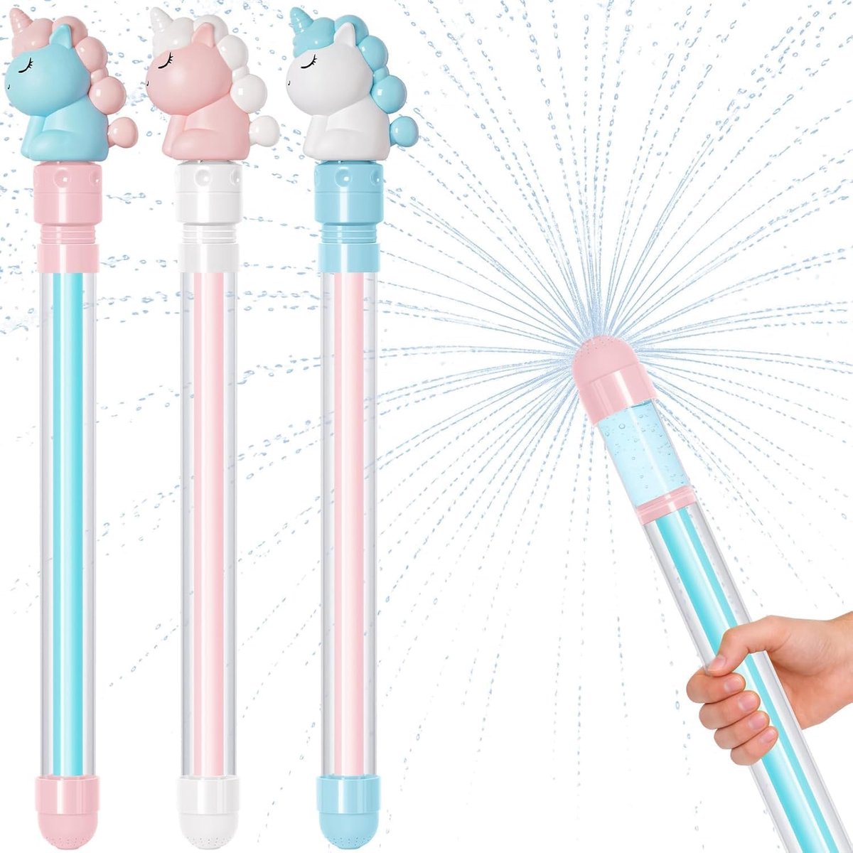 carmdering - Feuerwerk Wasserpistole - Watergun - Unieke Vuurwerkeffect - Pompsysteem - Duurzaam Plastic - Porieuze Uitlaat - Perfect Voor Feesten - 3 Stuks