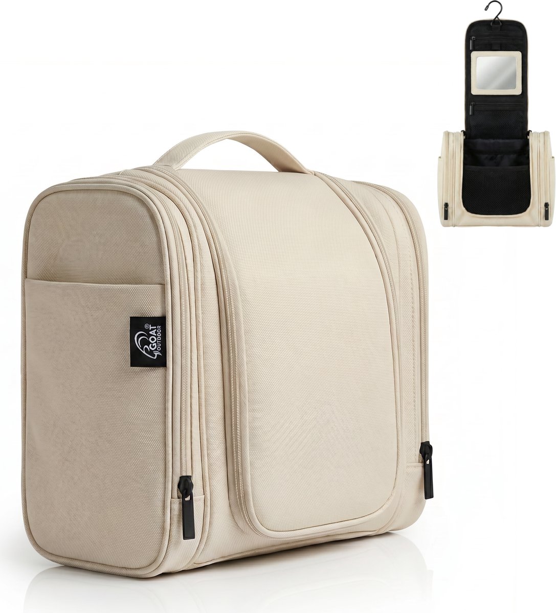GOAT Outdoor Toilettas 7L - Met ophanghaak - Waterdicht - Ruim - Compact - Toilettas dames & heren - Unisex - Reis toilettas