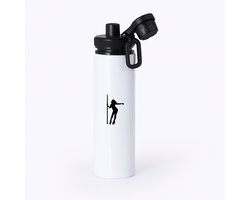 Hacebo® - Paaldanseres waterfles met draaidop zwart - Paaldansen - Paaldanser - SPort - danspaal - cadeau - pole dance - stripper - water fles - 850ML