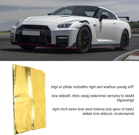 Reflecterende Warmtebarrière Folie, Hoge Temperatuur Zelfklevende Warmteschild, Thermische Isolatie Dekentje voor Auto Slangenbescherming, 39 x 47 inch, Ideaal voor Warmtebescherming en Isolatie — afbeelding 2