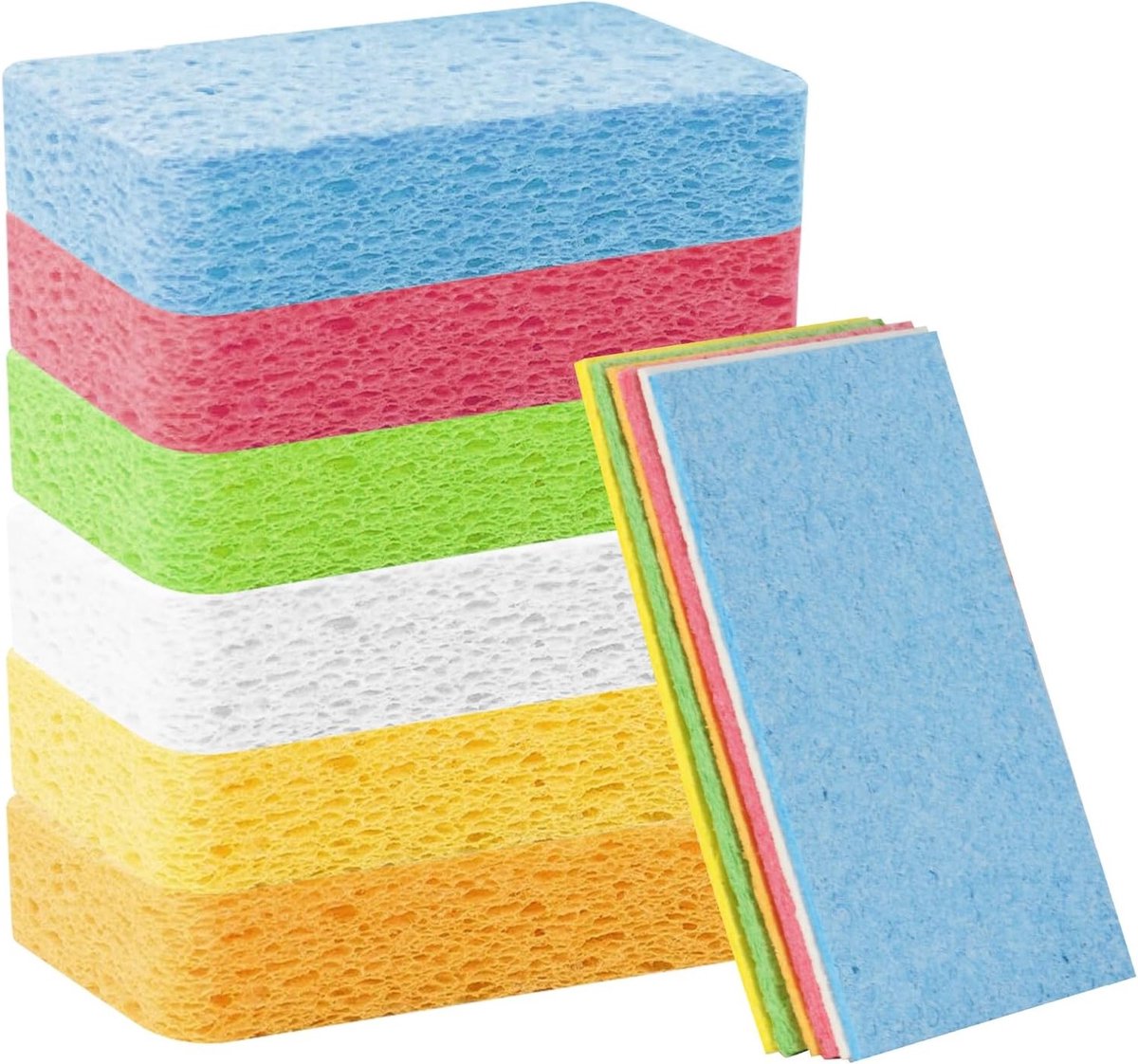 18 Stuks Schoonmaak Sponsen voor Keuken, Badkamer en Auto - Universele Gecomprimeerde Cellulose Sponsen voor Afwas en Ramen