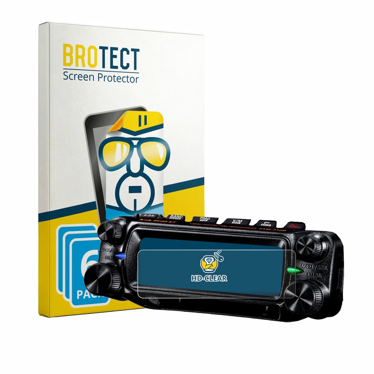 BROTECT - Screenprotector voor Yaesu FTM-310 - Folie Beschermfolie transparant 6 Stuks