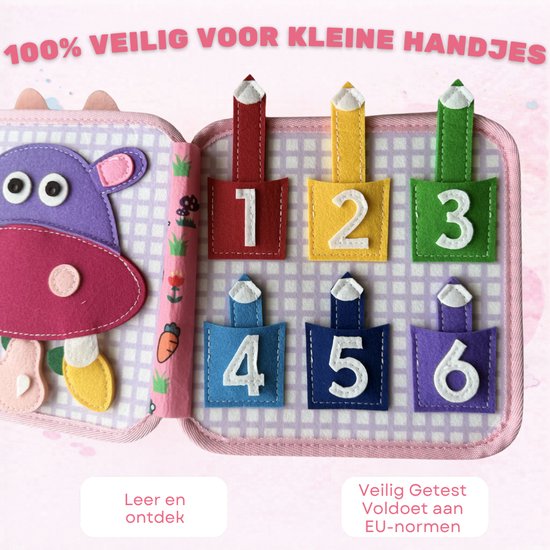 Kiyouti Busy Board Konijn - Montessori Activiteitenboek - Sensorisch Speelgoed van Merkloos — afbeelding 5