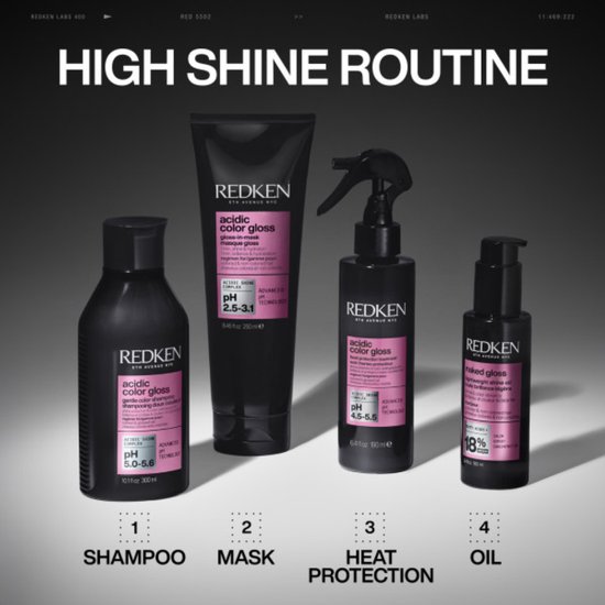 Redken Acidic Color Gloss Shampooing - Cheveux colorés - Préservation et brillance de la couleur - 500 ml