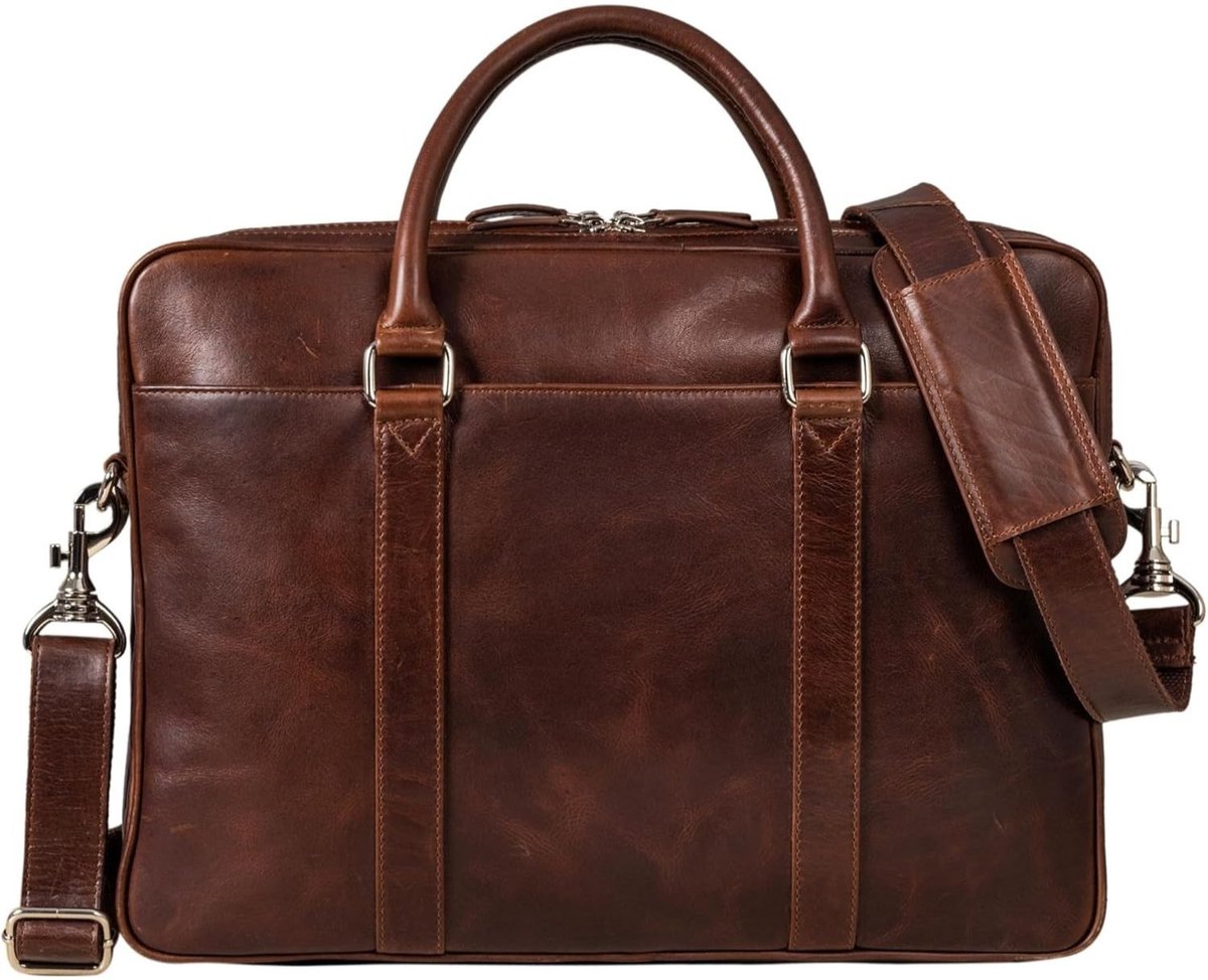 Leren Laptoptas - Laptoptas - Leren Tas - Luxe Leren Laptoptas - Werktas - Schoudertas - Business Tas - Leren Business Tas - 16 inch - Donkerbruin - van Imperatoris