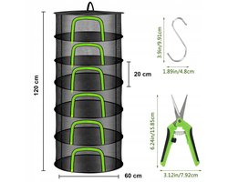 Kruidendroognet - Opvouwbaar Droognet - 6 Lagen & U-vormige Ritssluiting - 60CM - Beschermt tegen Vogels & Snel Drogend - Voor Tuin, Balkon & Keuken