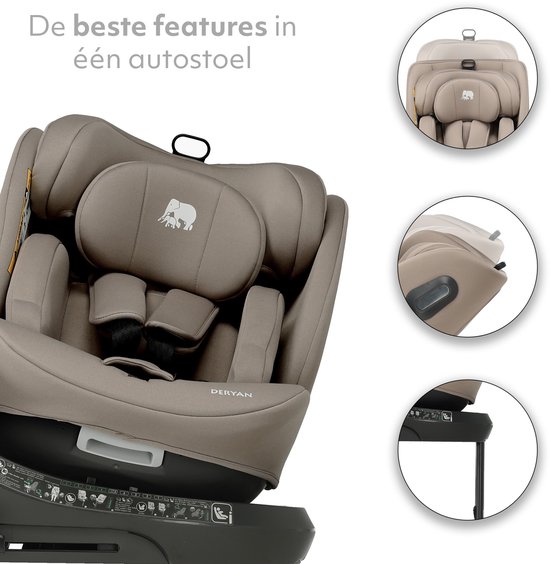 Deryan Carly Luxe Autostoel i-Size - 360° Draaibaar - Isofix - Truffle Nougat van Deryan — afbeelding 3