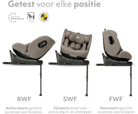 Deryan Carly Luxe Autostoel i-Size - 360° Draaibaar - Isofix - Truffle Nougat van Deryan — afbeelding 4