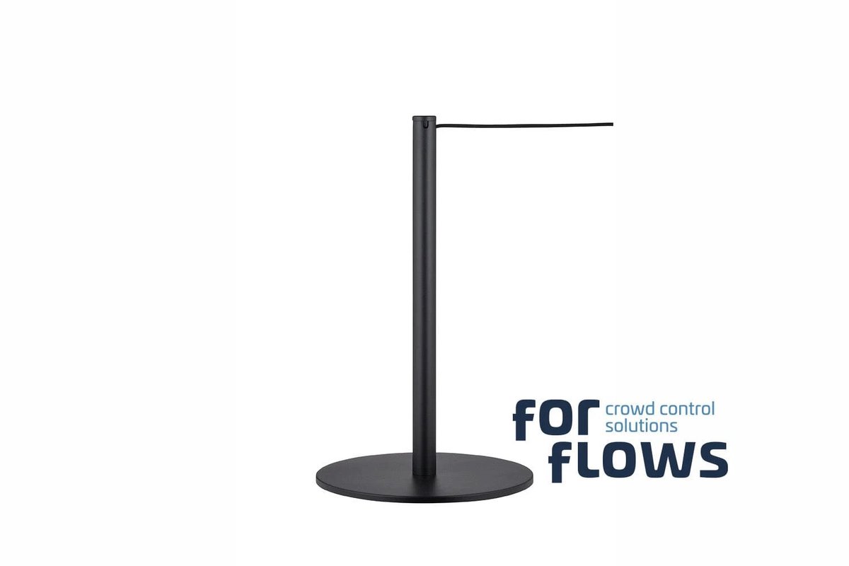 GJ Floors - ForFlows Gallery Afzetpaal | Zwart - 60 cm Hoog | 7kg - Hoogte: 60 cm - Lengte: - Steel diameter: 5,1 cm
