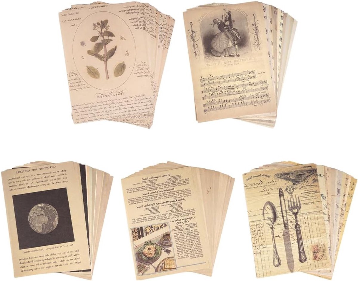 150 Vellen Scrapbookpapier Decoratie, 20 x 14 cm, 5 Stijlen Stickers, Creatief Knutselen, DIY Scrapbook Accessoires, Dagboek Decoratie