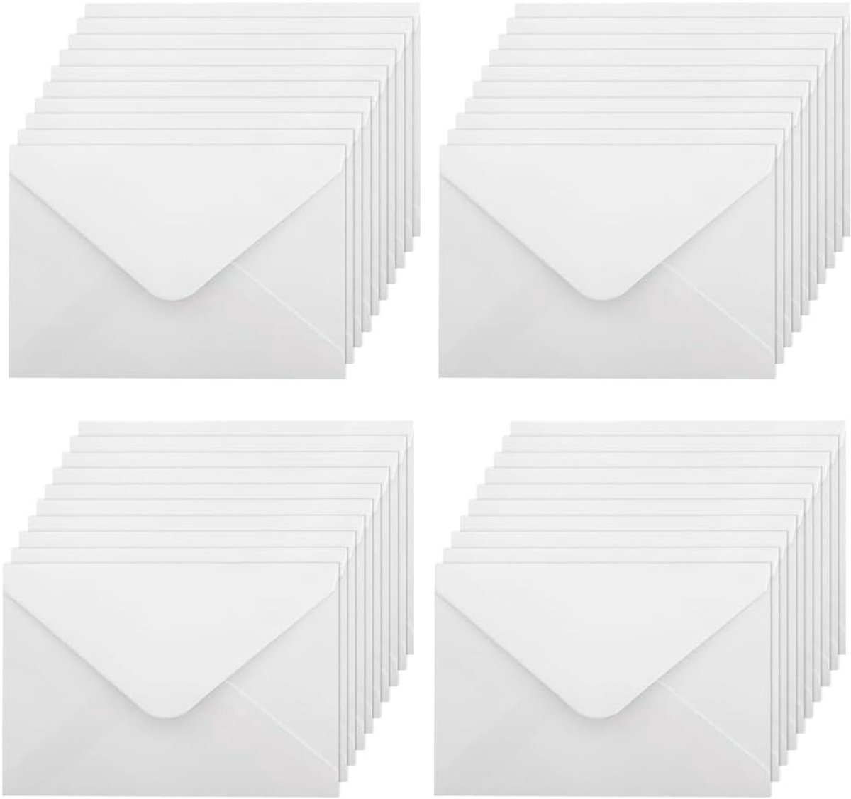 Mini Envelopes - 40 Stuks 15 x 10 cm Witte Flap Enveloppen voor Cadeaus, Wenskaarten en Uitnodigingen