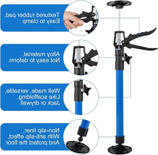 Verstelbare telescopische steunen voor plafondmontage, set van 2, 30-59 cm/50-115 cm, maximaal 40 kg, ideaal voor gipsplaten en stevige bevestiging — afbeelding 3